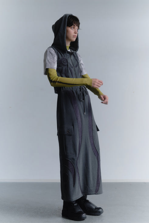 UNALOME LONG SKIRT -CHARCOAL-